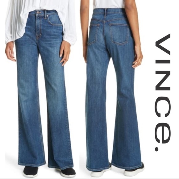 Vince High Waist Flare Leg Jeans‎ Blue size 27 - Picture 1 of 7